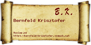 Bernfeld Krisztofer névjegykártya